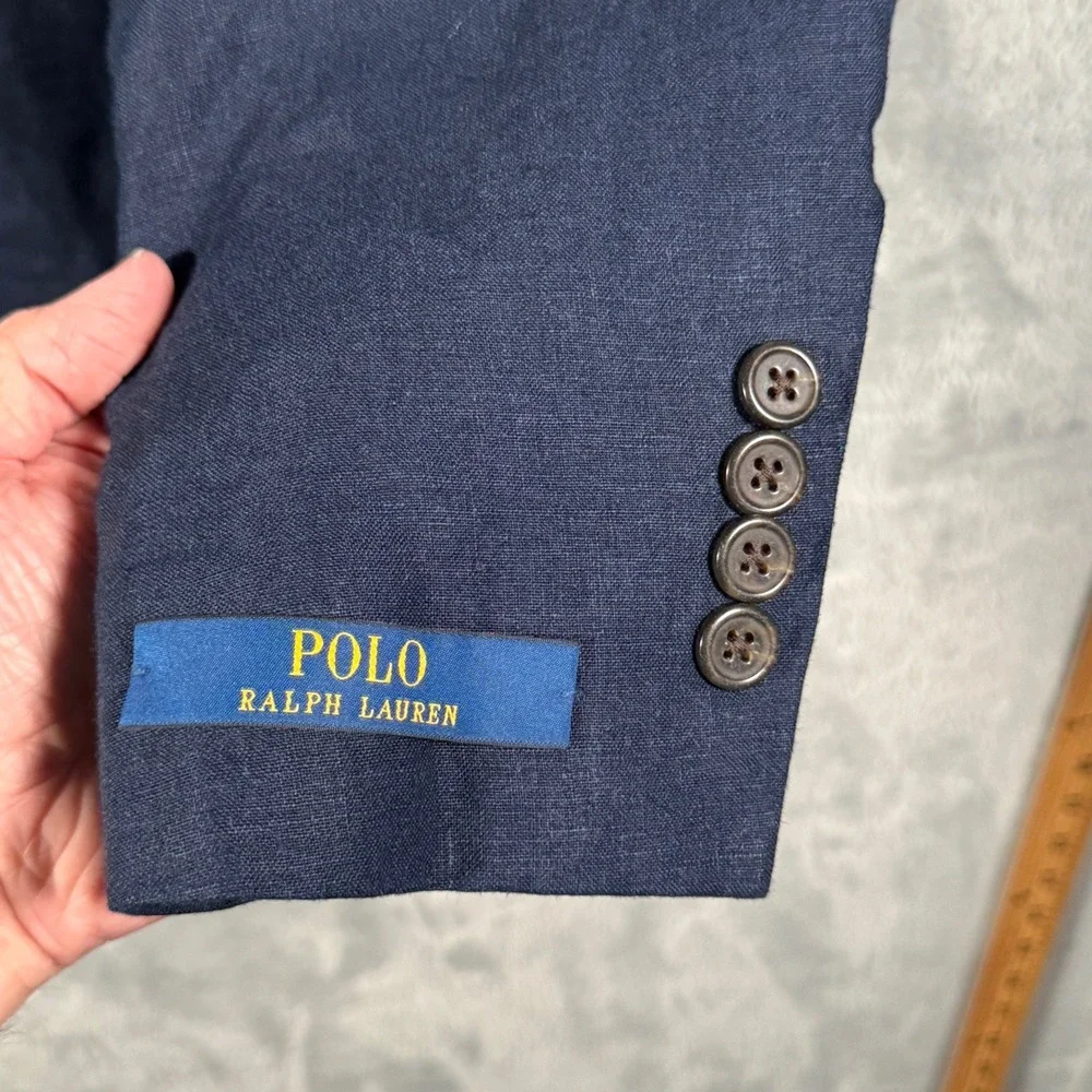 Polo Ralph Lauren Blazer Mens 46R Navy Soft Linen Modern Fit $448